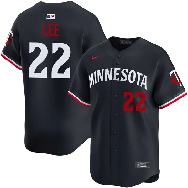 Mens Minnesota Twins #22 Brooks Lee Nike Navy Minnesota Alternate Vapor Limited Jersey