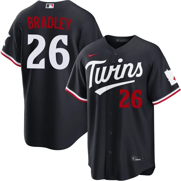 Mens Minnesota Twins #26 Taj Bradley Nike 2026 Navy Twins Alternate Limited Jersey
