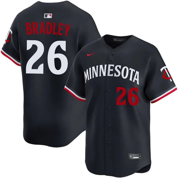Mens Minnesota Twins #26 Taj Bradley Nike Navy Minnesota Alternate Vapor Limited Jersey