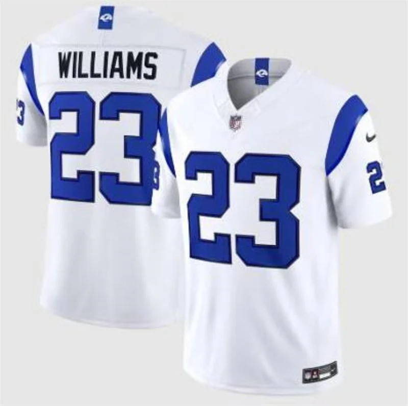 Mens Los Angeles Rams #23 Kyren Williams Nike Fearsome White Vapor F.U.S.E. Limited Jersey