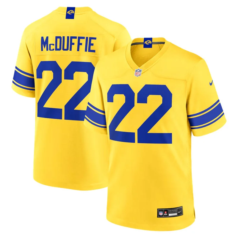 Mens Los Angeles Rams #22 Trent McDuffie 2026 Nike Gold Classic Sol Vapor F.U.S.E. Limited Jersey