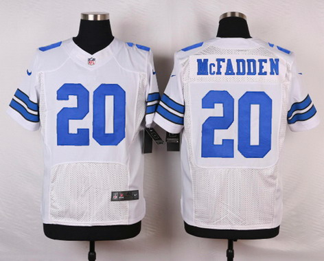 Men's Dallas Cowboys #20 Darren McFadden White Nike Elite Jersey