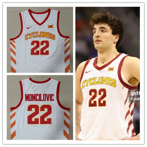 Mens Iowa State Cyclones #22 Milan Momcilovic Nike 2023 White Cyclones College Basketball Jersey