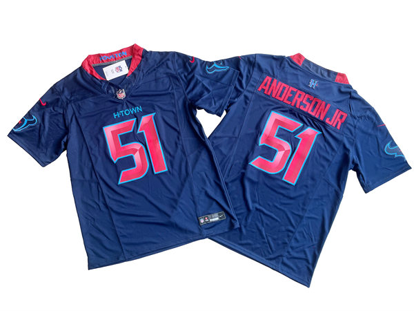Men's Houston Texans #51 Will Anderson Jr. Nike 2024 Navy 2nd Alternate F.U.S.E. Limited Player Jersey