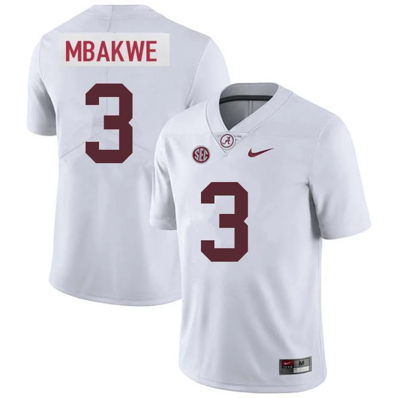 Mens Youth Alabama Crimson Tide #3 Jaylen Mbakwe White College Football Game Jersey