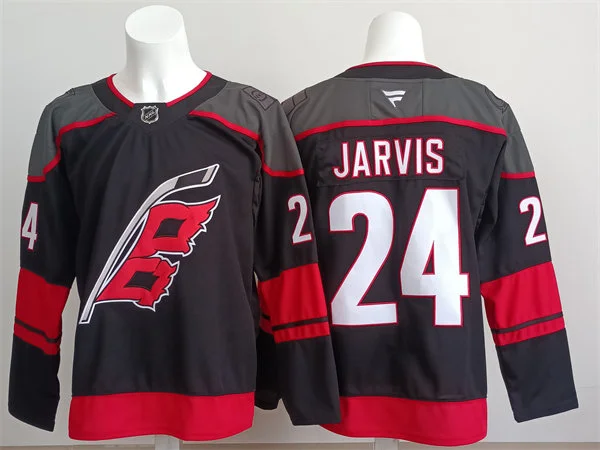 Mens Carolina Hurricanes #24 Seth Jarvis Fanatics Black Alternate Player Jersey