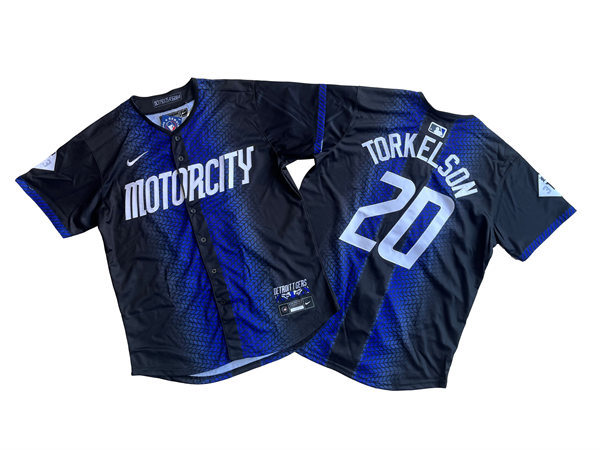 Men's Detroit Tigers #20 Spencer Torkelson Nike Navy 2024 City Connect Limited Jersey