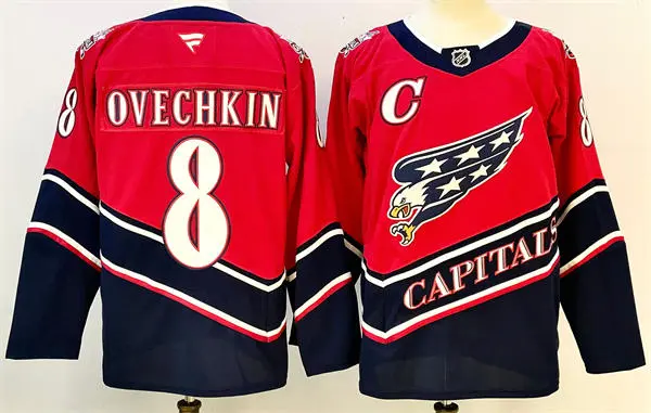 Men's Washington Capitals #8 Alexander Ovechkin Red Fanatics NHL REVERSE RETRO JERSEYS