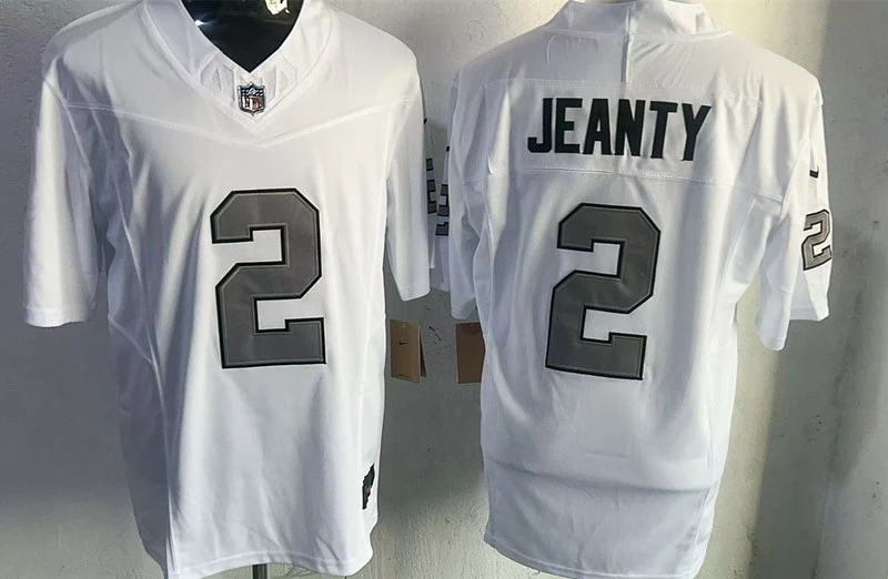 Men's Las Vegas Raiders #2 Ashton Jeanty Nike White Color Rush Vapor F.U.S.E. Limited Jersey