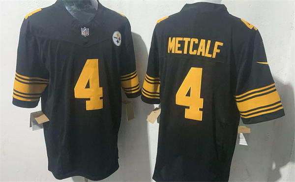 Mens Pittsburgh Steelers #4 DK Metcalf Nike Black Alternate 2 Vapor F.U.S.E. Limited Jersey