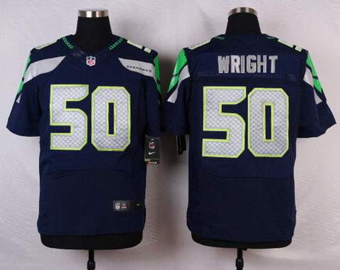 Men's Seattle Seahawks #50 K.J. Wright Blue Nik Elite Jersey