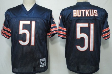 Men's Chicago Bears  #51 Dick Butkus Blue Throwback VINTAGE Jersey