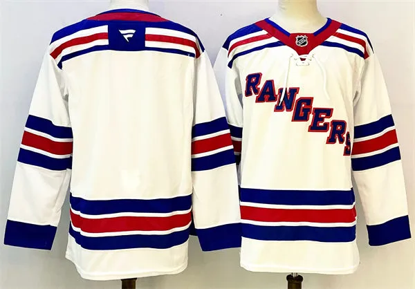Mens New York Rangers Blank Fanatics White Away Jersey