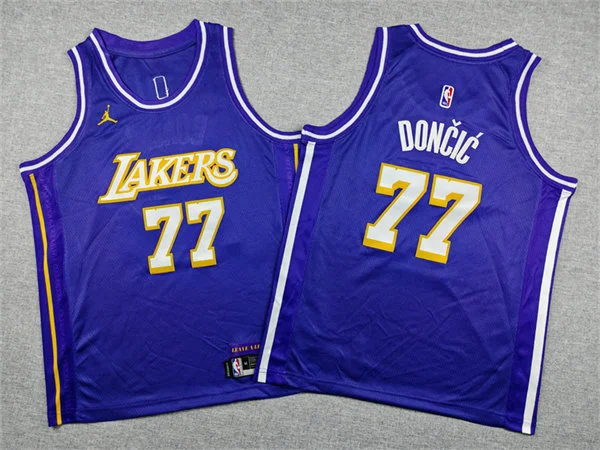 Youth Los Angeles Lakers #77 Luka Doncic 2025-26 Purple Statement Edition Jersey