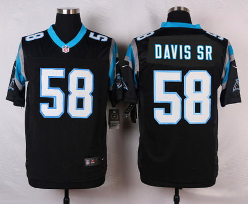 Men's Carolina Panthers #58 Thomas Davis SR Black Team Color NFL Nike Elite Jersey