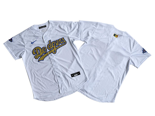 Mens Los Angeles Dodgers Blank Nike 2025 White Gold Collection Limited Jersey