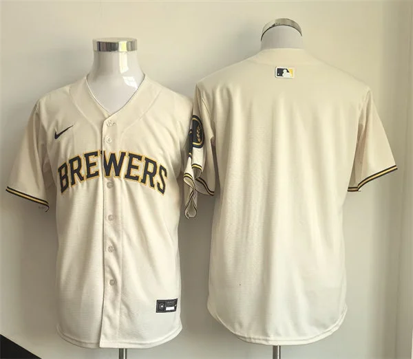 Men's Milwaukee Brewers Blank Nike Cream Home Limited Team Jersey