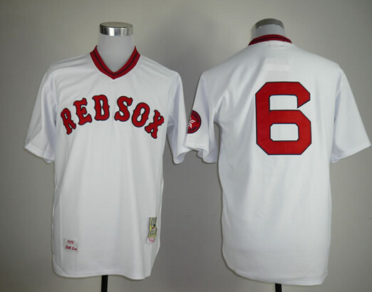 Boston Red Sox #6 Rico Petrocelli White Pullov Throwback Jersey