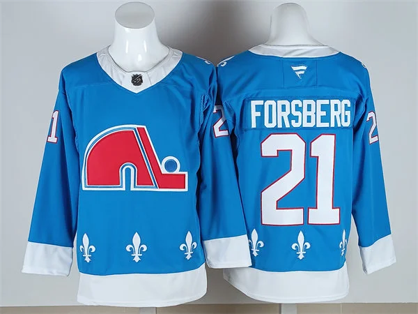 Men's Colorado Avalanche Retired Player #21 Peter Forsberg Fanatics Blue Heritage Premium Jersey