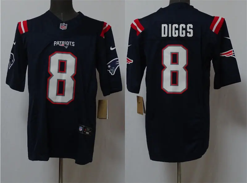 Mens New England Patriots #8 Stefon Diggs Nike Navy Vapor F.U.S.E. Limited Jersey