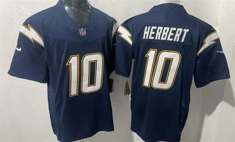 Mens Los Angeles Chargers #10 Justin Herbert Nike Navy Alternate Super Chargers Vapor F.U.S.E. Limited Jersey