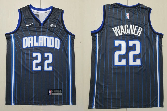 Men's Orlando Magic #22 Franz Wagner Black Icon Edition Jersey