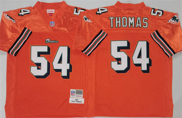 Mens Miami Dolphins #54 Zach Thomas Mitchell & Ness 2004 Legacy Throwback Jersey - Orange