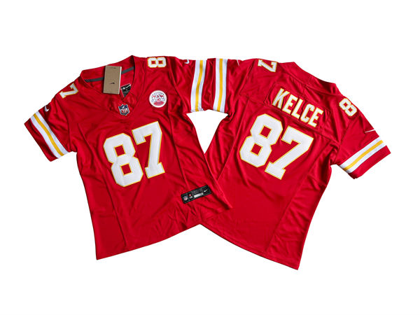 Womens Kansas City Chiefs #87 Travis Kelce Nike Red Vapor Untouchable Jersey