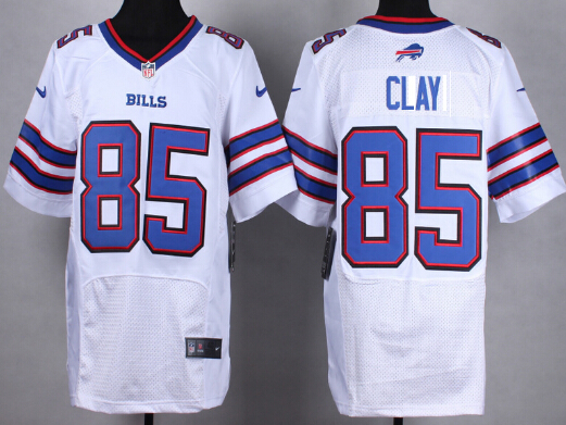 Men's Buffalo Bills #85 Charles Clay White Nike Elite Jersey