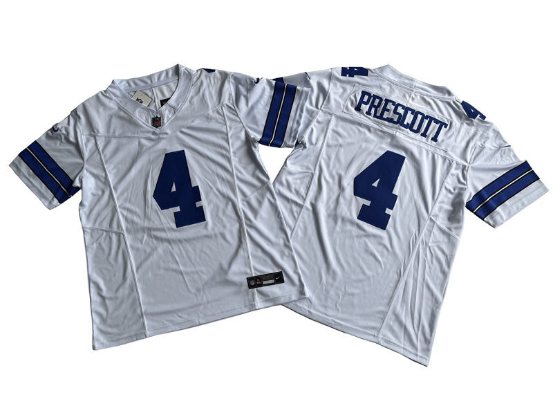 Men's Dallas Cowboys #4 Dak Prescott Nike 2023 White Vapor F.U.S.E. Limited Jersey