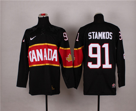 Men's Canada 2014 Olympics Hockey Jersey #91 Steven Stamkos BLACK