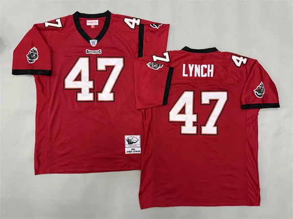 Men's Tampa Bay Buccaneers #47 John Lynch Mitchell & Ness Red Retired Player Legacy Replica Jersey