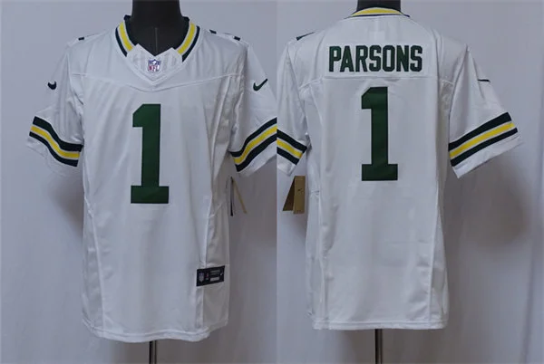 Mens Green Bay Packers #1 Micah Parsons Nike White F.U.S.E. Vapor Limited Jersey