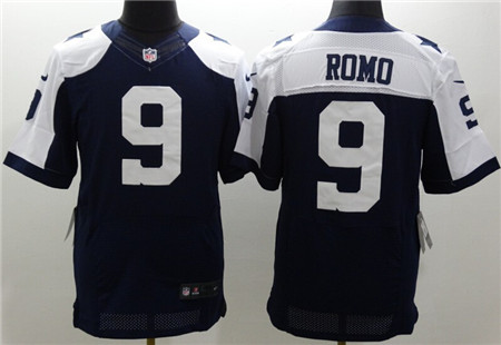 Men's Dallas Cowboys #9 Tony Romo Nike Elite Thanksgiving Navy Blue Jersey