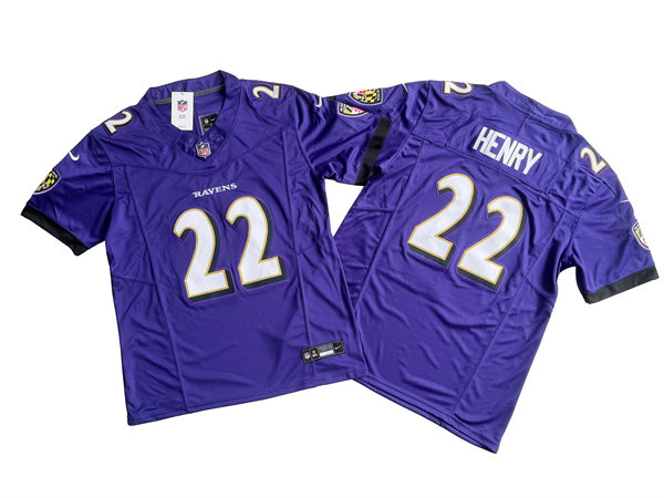 Mens Baltimore Ravens #22 Derrick Henry Nike Purple Vapor Limited Jersey
