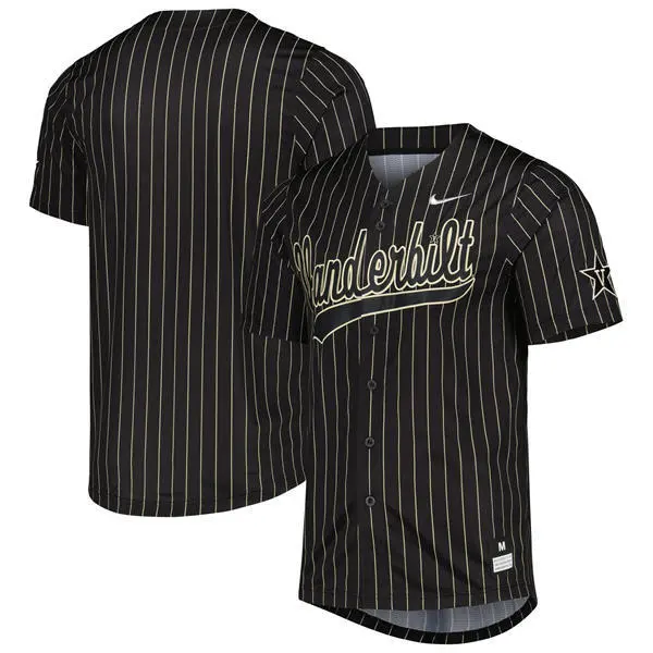 Vanderbilt Commodores Custom Nike Black Pinstripe College Game Baseball Jersey