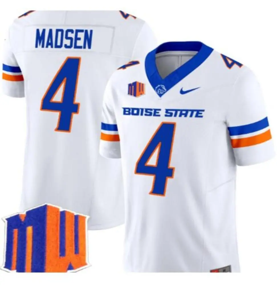 Mens Boise State Broncos #4 Maddux Madsen Nike 2024 White College Football Game Jersey