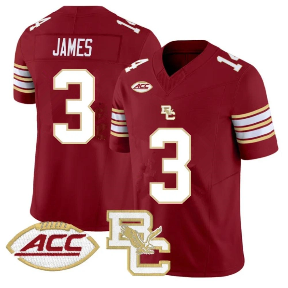 Boston College Eagles #3 Grayson James New Balance 2025 Maroon Football Game Jersey