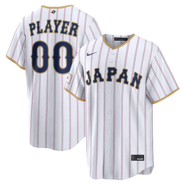 Custom Japan Baseball 2026 World Baseball Classic Jersey White Pinstripe