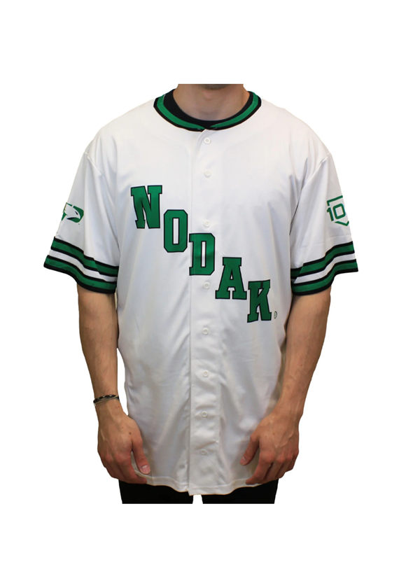 Custom North Dakota Fighting Hawks White Baseball Jersey