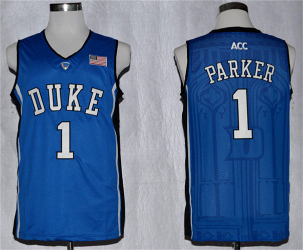 Duke Blue Devils #1 Jabari Parker #1 ACC Patch NCAA Authentic Basketball Performance Jersey - Duke Blue