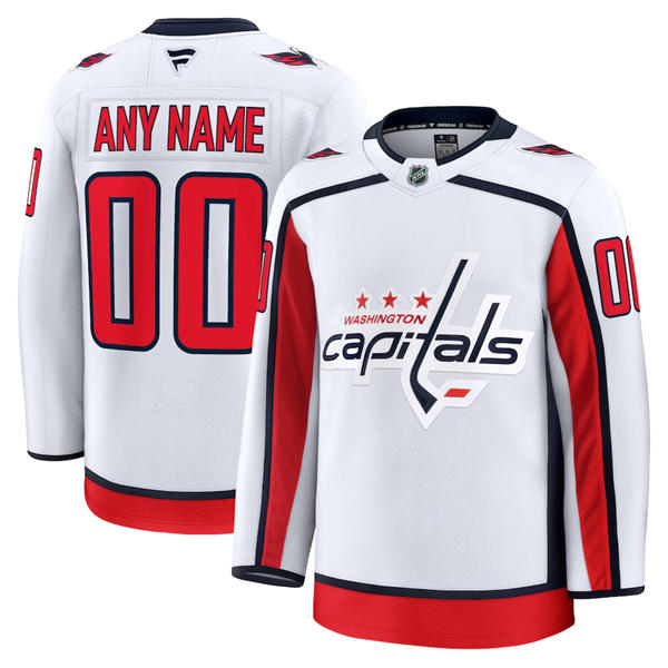 Youth Washington Capitals Custom Fanatics Away White Stitched Jersey