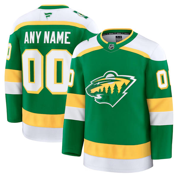 Men's Youth Minnesota Wild Custom Fanatics Green Alternate Premium Jersey