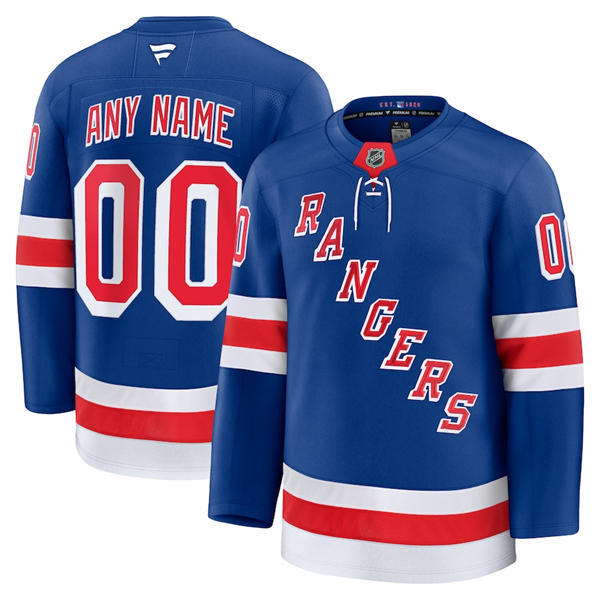Youth New York Rangers Custom Fanatics Royal Home PrimegreenJersey