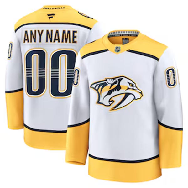 Youth Nashville Predators Custom Fanatics White Away Premium Jersey