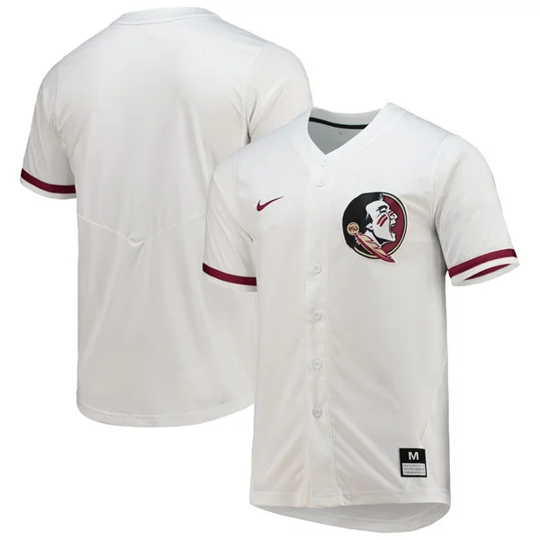 Florida State Seminoles Custom Nike White Full-Button Softball Jersey