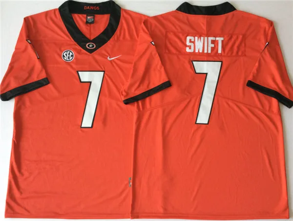 Georgia Bulldogs #7 D'Andre Swift Red Limited Football Jersey