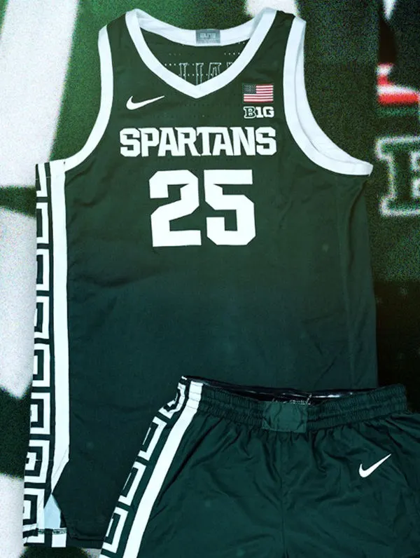 Michigan State Spartans Custom 2025 Green College Basketball Jersey