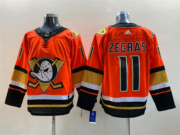 Mens Anaheim Ducks #11 Trevor Zegras Adidas Orange Alternate Jersey