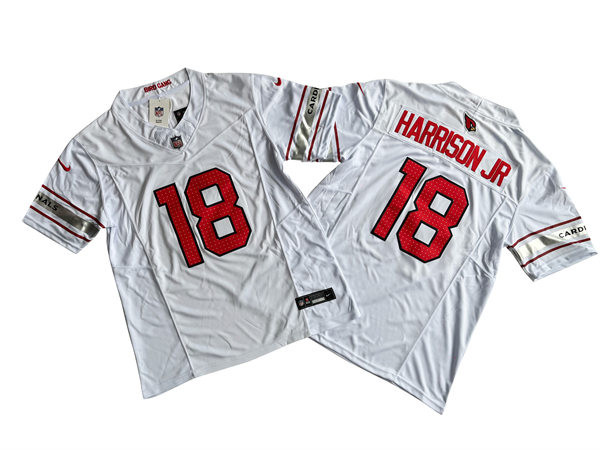 Mens Arizona Cardinals #18 Marvin Harrison Jr. White Vapor F.U.S.E. Limited Jersey